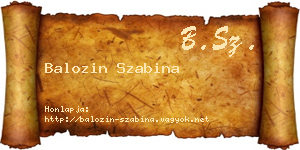 Balozin Szabina névjegykártya